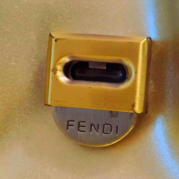 FENDI Gold Mirrored Leather B Shoulder Bag - Picture 7 of 12